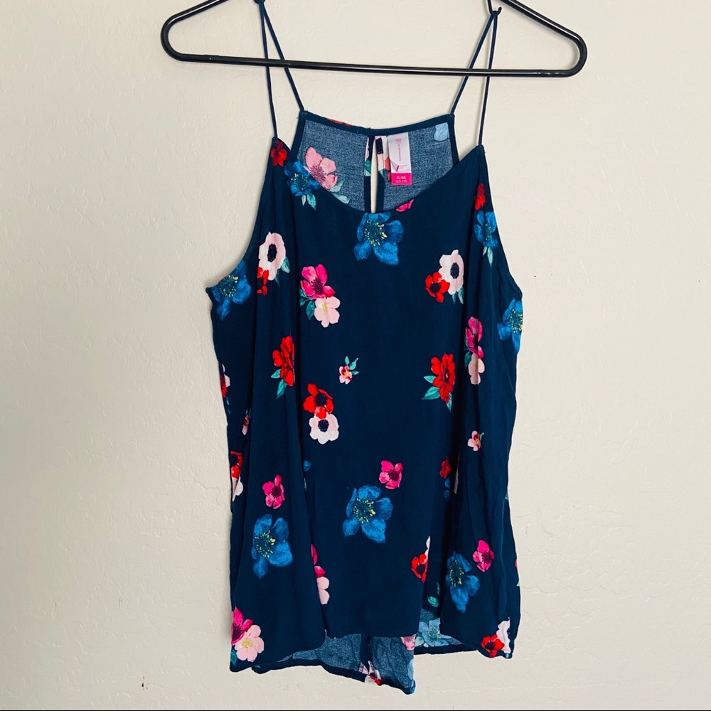 No Boundaries Floral Spaghetti Strap Top XL